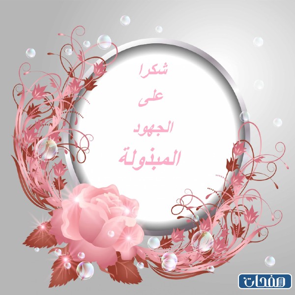 بطاقات شهادة شكر وتقدير على الجهود المبذولة 