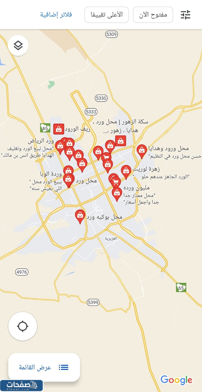 اقرب محل ورد من موقعي