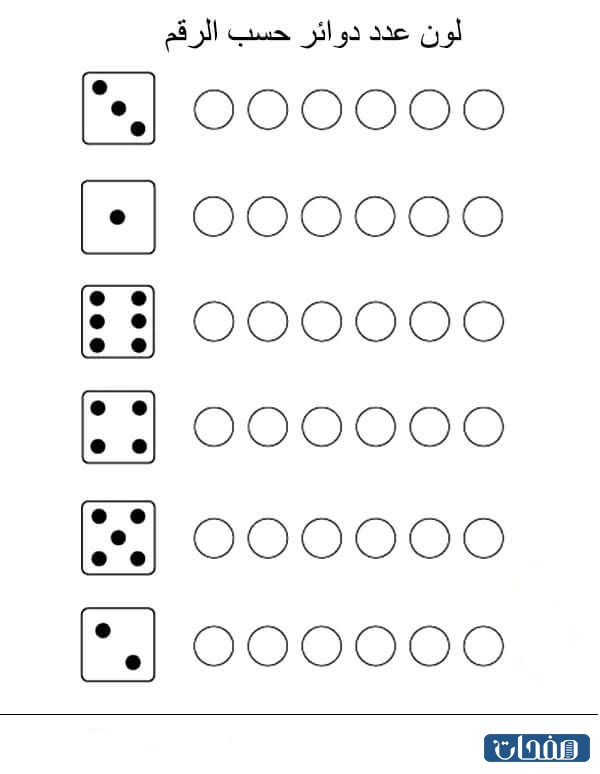 اوراق عمل الارقام العربية للاطفال 