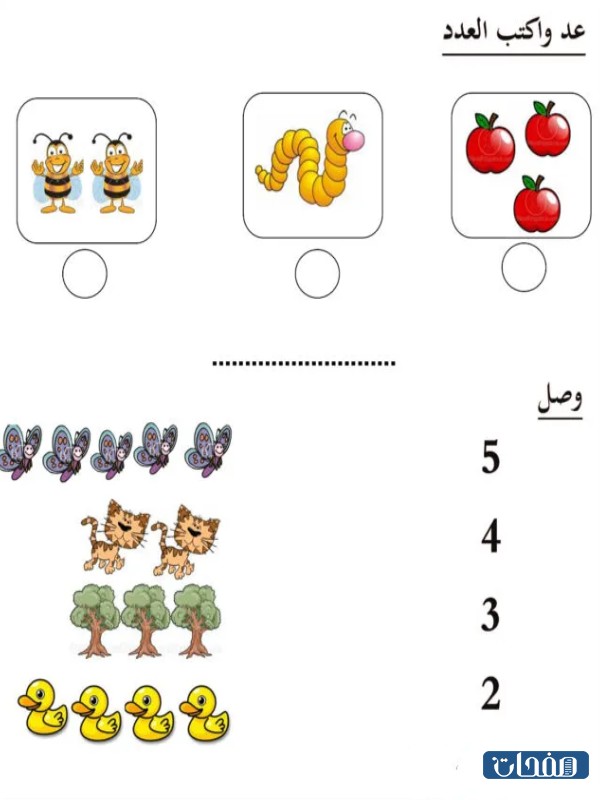 تمارين اوراق عمل الارقام العربية للاطفال 